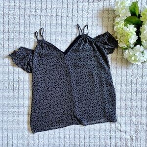 LOFT Patterned Cold Shoulder Blouse